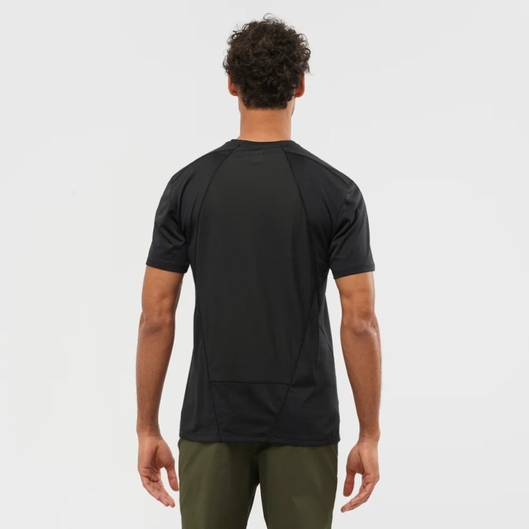 Camiseta Salomon Outline Corta Sleeve Hombre Negros | MX GMOJ321